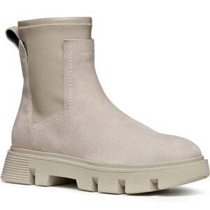 GEOX Respira Vilde Lug Chelsea Lug Sole Boots Size 40 10 Sand Suede Waterproof